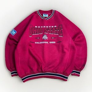 Vintage 90s Lee Sport Ohio State Buckeyes Sweatshirt Mens Large Red OSU Nutmeg
